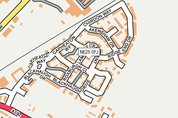 NE25 0FJ map - OS OpenMap – Local (Ordnance Survey)