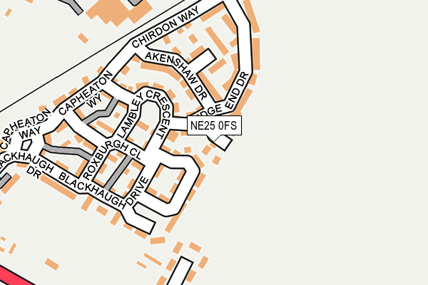 NE25 0FS map - OS OpenMap – Local (Ordnance Survey)