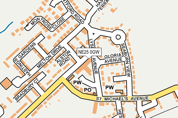 NE25 0GW map - OS OpenMap – Local (Ordnance Survey)