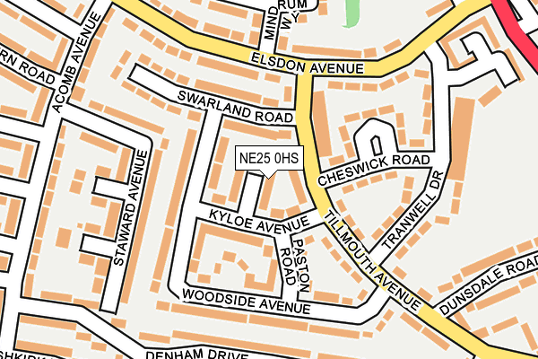 NE25 0HS map - OS OpenMap – Local (Ordnance Survey)