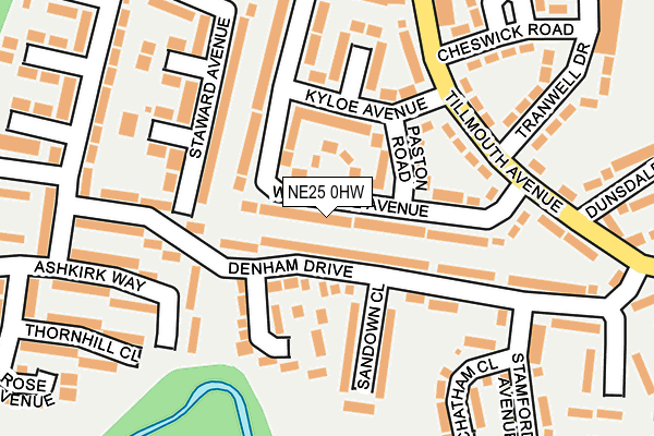 NE25 0HW map - OS OpenMap – Local (Ordnance Survey)