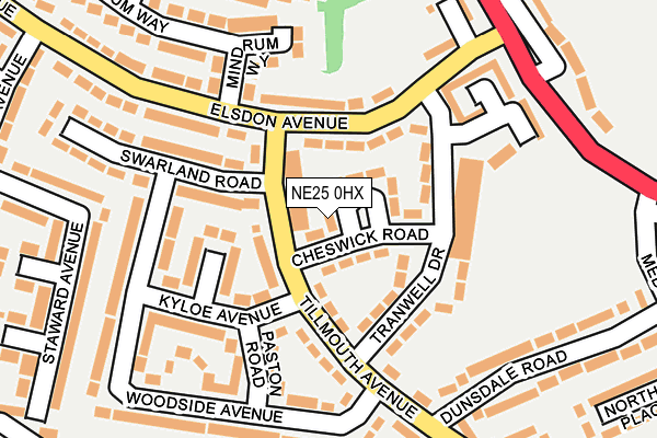 NE25 0HX map - OS OpenMap – Local (Ordnance Survey)