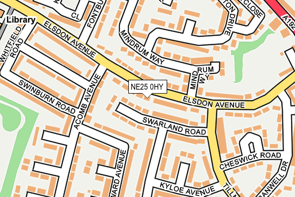 NE25 0HY map - OS OpenMap – Local (Ordnance Survey)