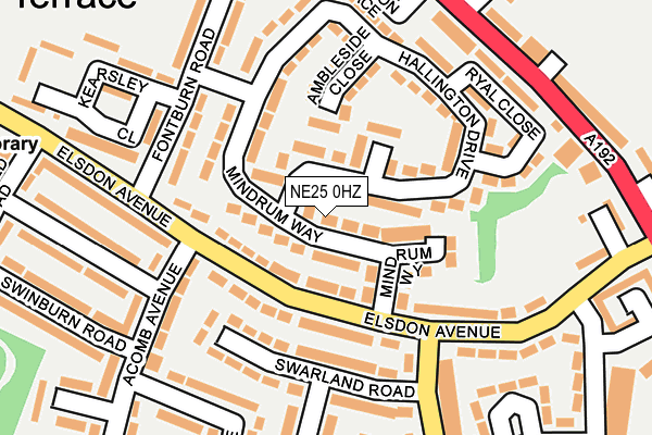 NE25 0HZ map - OS OpenMap – Local (Ordnance Survey)