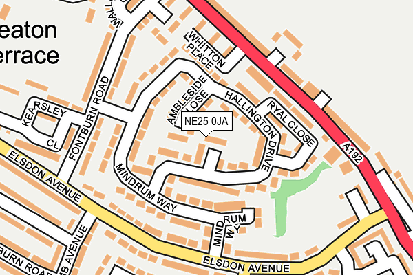 NE25 0JA map - OS OpenMap – Local (Ordnance Survey)