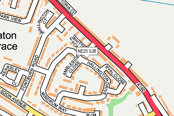 NE25 0JB map - OS OpenMap – Local (Ordnance Survey)