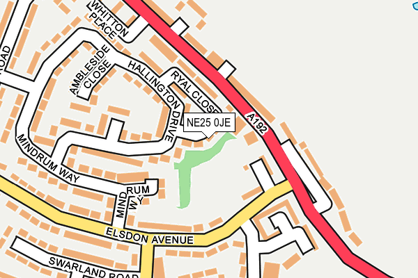 NE25 0JE map - OS OpenMap – Local (Ordnance Survey)