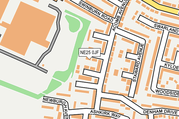 NE25 0JF map - OS OpenMap – Local (Ordnance Survey)