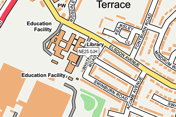 NE25 0JH map - OS OpenMap – Local (Ordnance Survey)