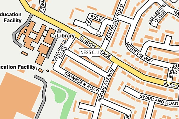NE25 0JJ map - OS OpenMap – Local (Ordnance Survey)