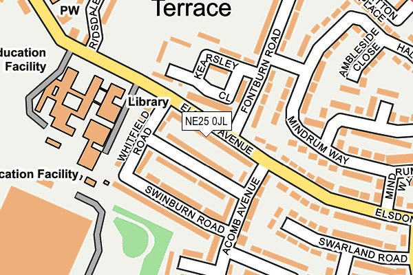 NE25 0JL map - OS OpenMap – Local (Ordnance Survey)