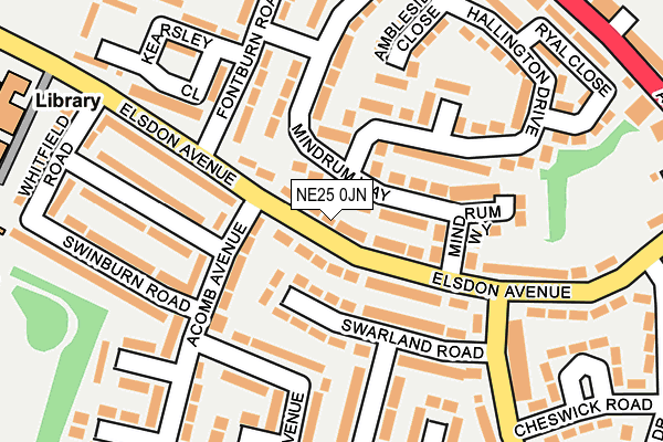 NE25 0JN map - OS OpenMap – Local (Ordnance Survey)