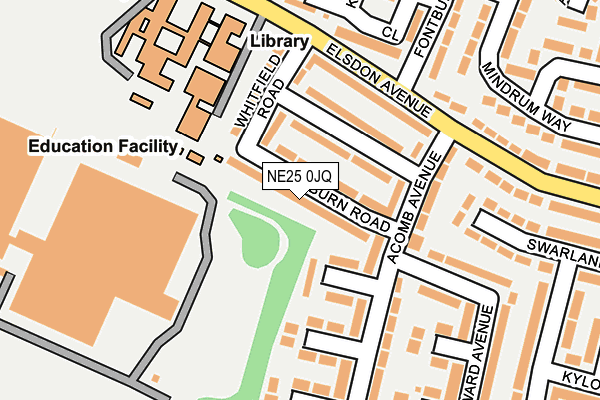 NE25 0JQ map - OS OpenMap – Local (Ordnance Survey)