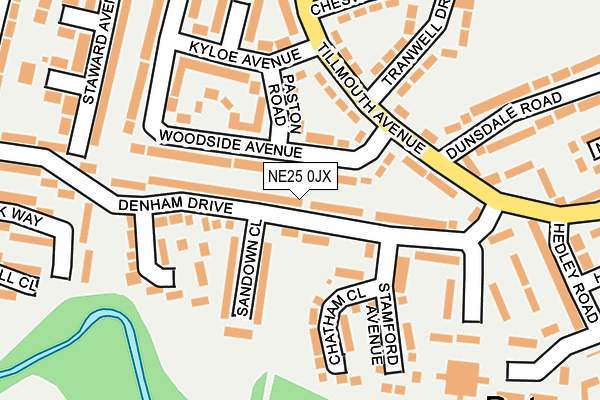 NE25 0JX map - OS OpenMap – Local (Ordnance Survey)