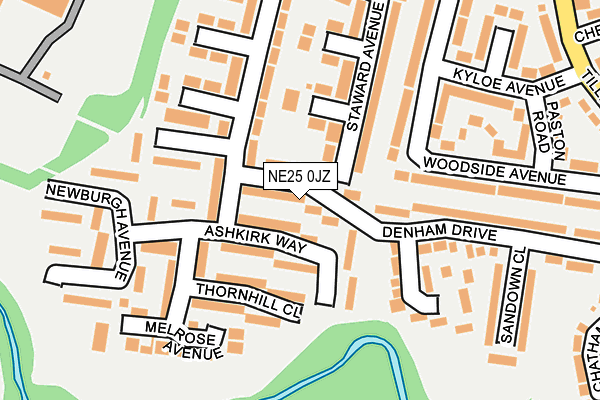 NE25 0JZ map - OS OpenMap – Local (Ordnance Survey)