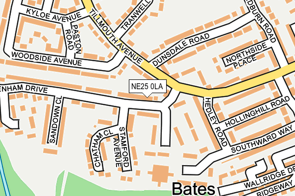 NE25 0LA map - OS OpenMap – Local (Ordnance Survey)