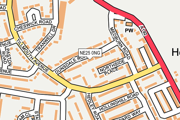 NE25 0NG map - OS OpenMap – Local (Ordnance Survey)