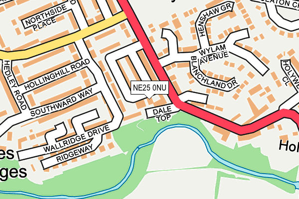 NE25 0NU map - OS OpenMap – Local (Ordnance Survey)