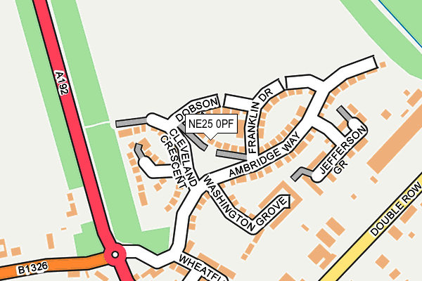 NE25 0PF map - OS OpenMap – Local (Ordnance Survey)