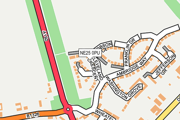 NE25 0PU map - OS OpenMap – Local (Ordnance Survey)
