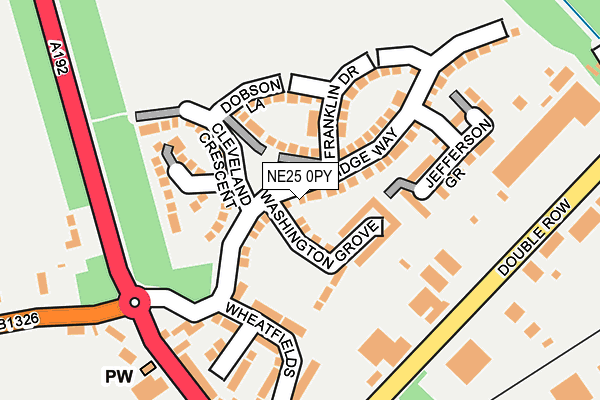 NE25 0PY map - OS OpenMap – Local (Ordnance Survey)