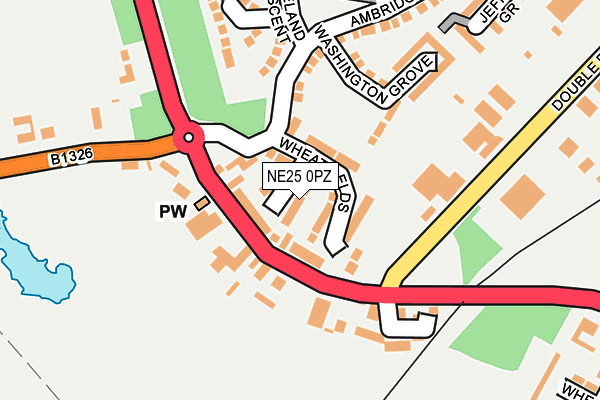 NE25 0PZ map - OS OpenMap – Local (Ordnance Survey)