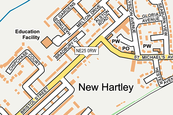 NE25 0RW map - OS OpenMap – Local (Ordnance Survey)