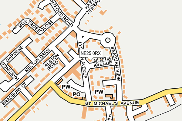 NE25 0RX map - OS OpenMap – Local (Ordnance Survey)