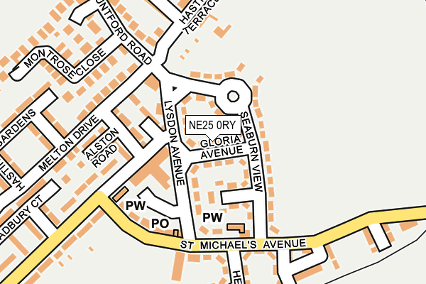NE25 0RY map - OS OpenMap – Local (Ordnance Survey)