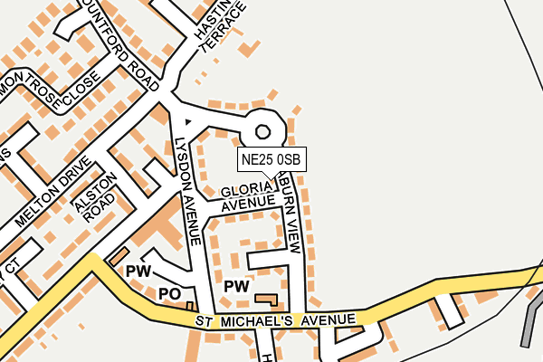 NE25 0SB map - OS OpenMap – Local (Ordnance Survey)