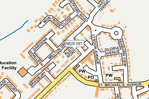 NE25 0ST map - OS OpenMap – Local (Ordnance Survey)