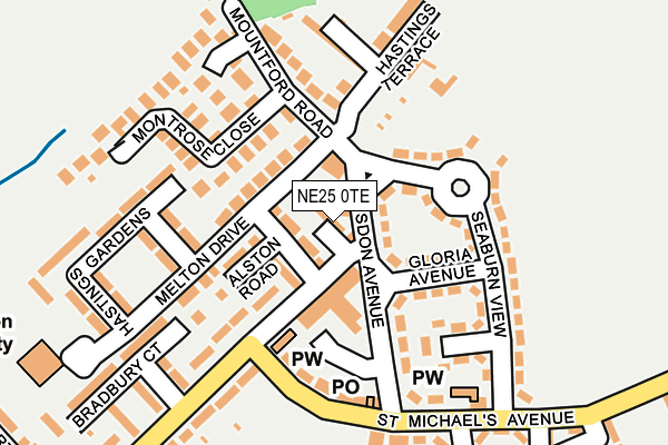 NE25 0TE map - OS OpenMap – Local (Ordnance Survey)