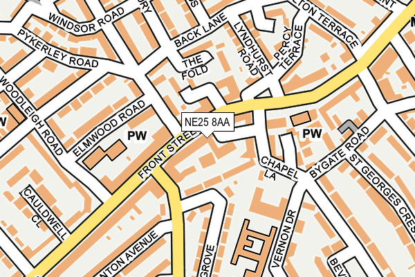 NE25 8AA map - OS OpenMap – Local (Ordnance Survey)