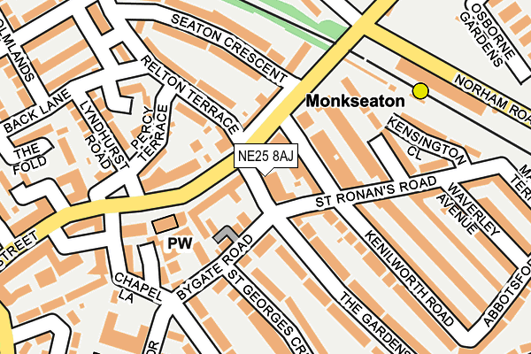 NE25 8AJ map - OS OpenMap – Local (Ordnance Survey)