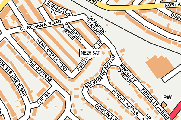 NE25 8AT map - OS OpenMap – Local (Ordnance Survey)