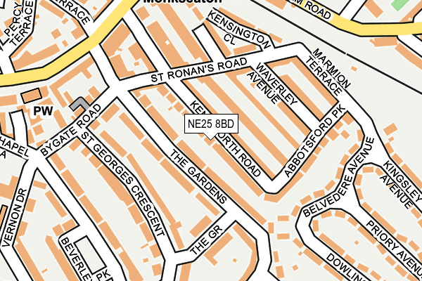 NE25 8BD map - OS OpenMap – Local (Ordnance Survey)