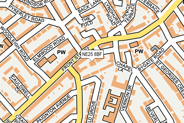 NE25 8BF map - OS OpenMap – Local (Ordnance Survey)