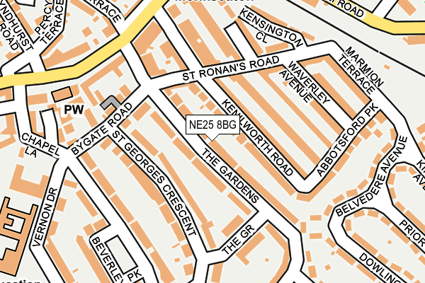 NE25 8BG map - OS OpenMap – Local (Ordnance Survey)