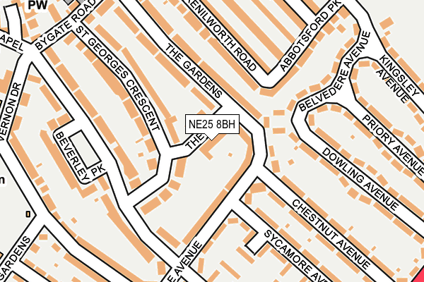 NE25 8BH map - OS OpenMap – Local (Ordnance Survey)