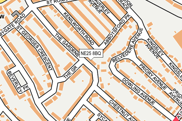 NE25 8BQ map - OS OpenMap – Local (Ordnance Survey)