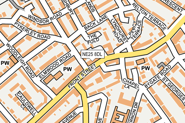 NE25 8DL map - OS OpenMap – Local (Ordnance Survey)