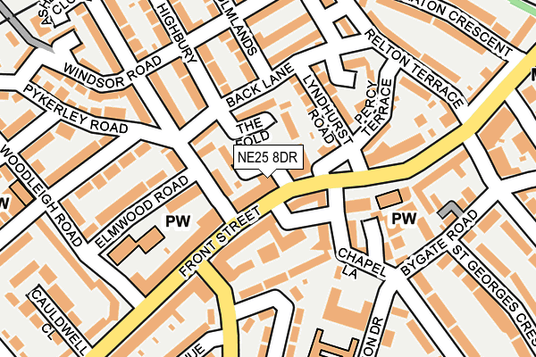 NE25 8DR map - OS OpenMap – Local (Ordnance Survey)