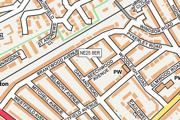 NE25 8ER map - OS OpenMap – Local (Ordnance Survey)