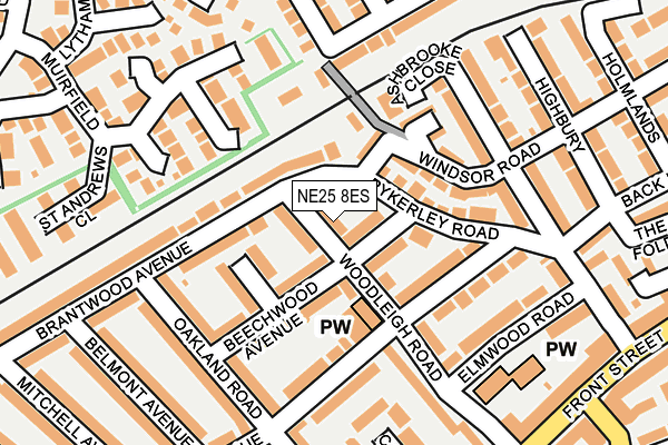 NE25 8ES map - OS OpenMap – Local (Ordnance Survey)