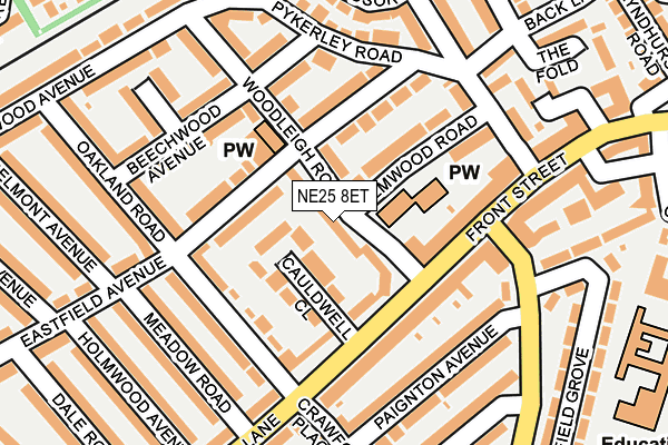 NE25 8ET map - OS OpenMap – Local (Ordnance Survey)