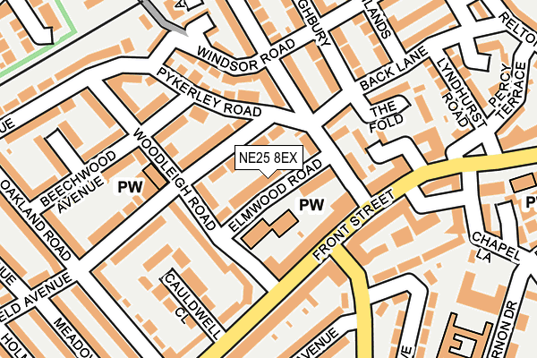 NE25 8EX map - OS OpenMap – Local (Ordnance Survey)