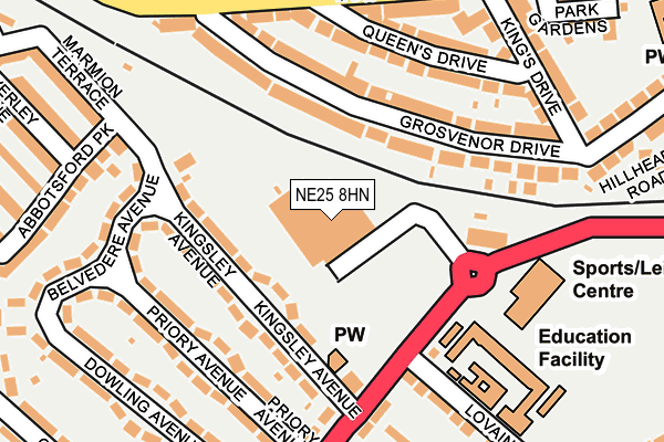 NE25 8HN map - OS OpenMap – Local (Ordnance Survey)