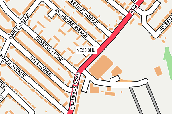 NE25 8HU map - OS OpenMap – Local (Ordnance Survey)