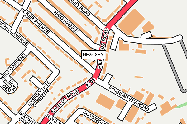 NE25 8HY map - OS OpenMap – Local (Ordnance Survey)