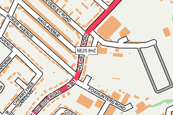 NE25 8HZ map - OS OpenMap – Local (Ordnance Survey)